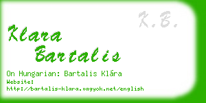 klara bartalis business card